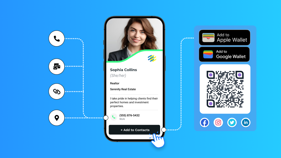A QR Code business card is the most convenient way to share your or your company’s contact information A QR Code business card is the most convenient way to share your or your company’s contact information