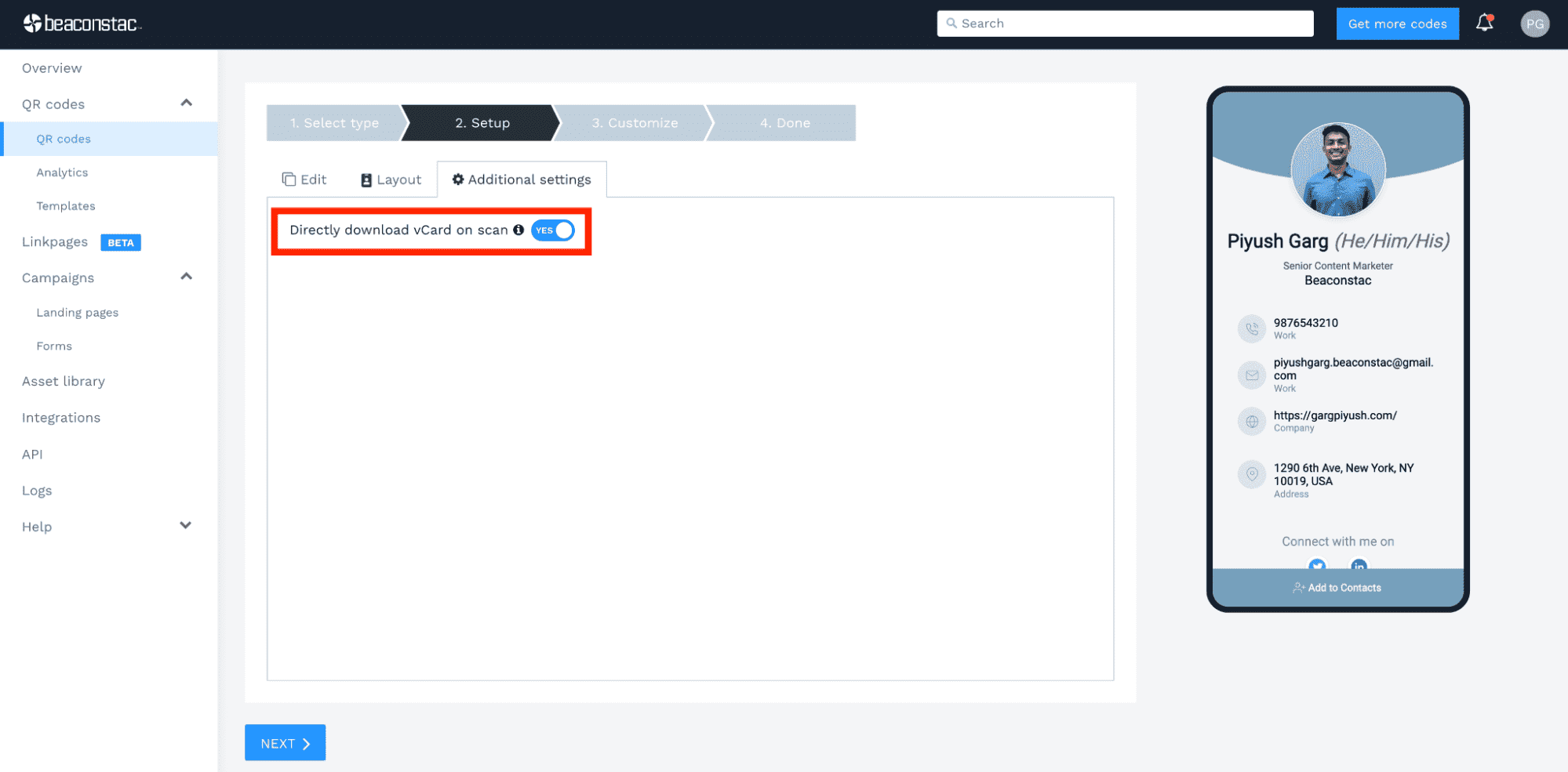 Toggle on the following button under ‘Additional settings’ Toggle on the following button under ‘Additional settings’
