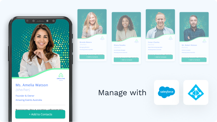 Get digital business cards for your team