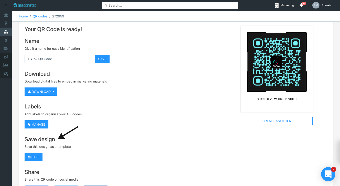 Save your TikTok QR Code's design Save your TikTok QR Code's design