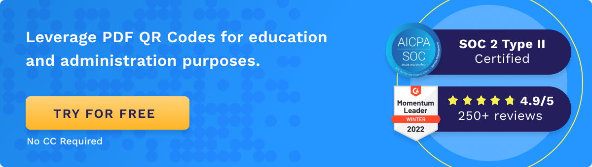 Leverage PDF QR Codes for education and administration purposes. Leverage PDF QR Codes for education and administration purposes